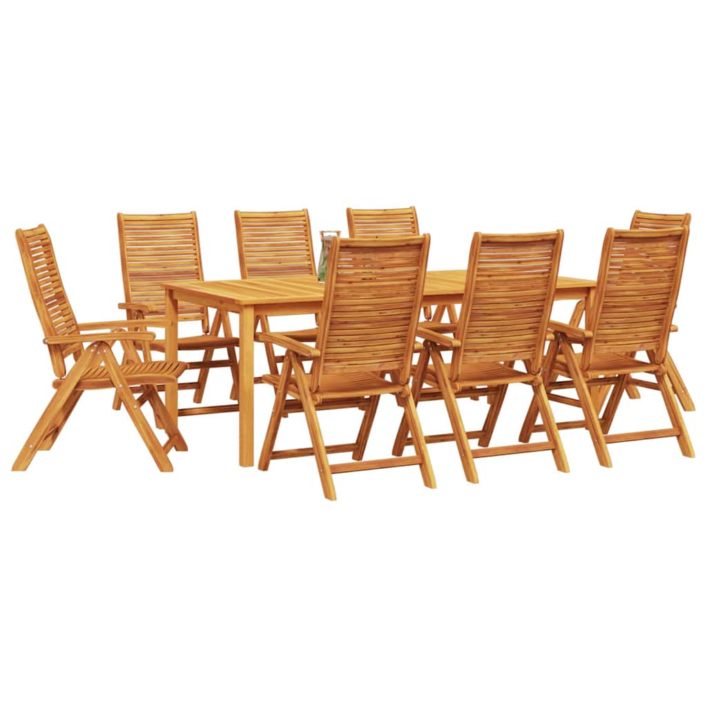 Conjunto de comedor de jardín 9 pcs marrón