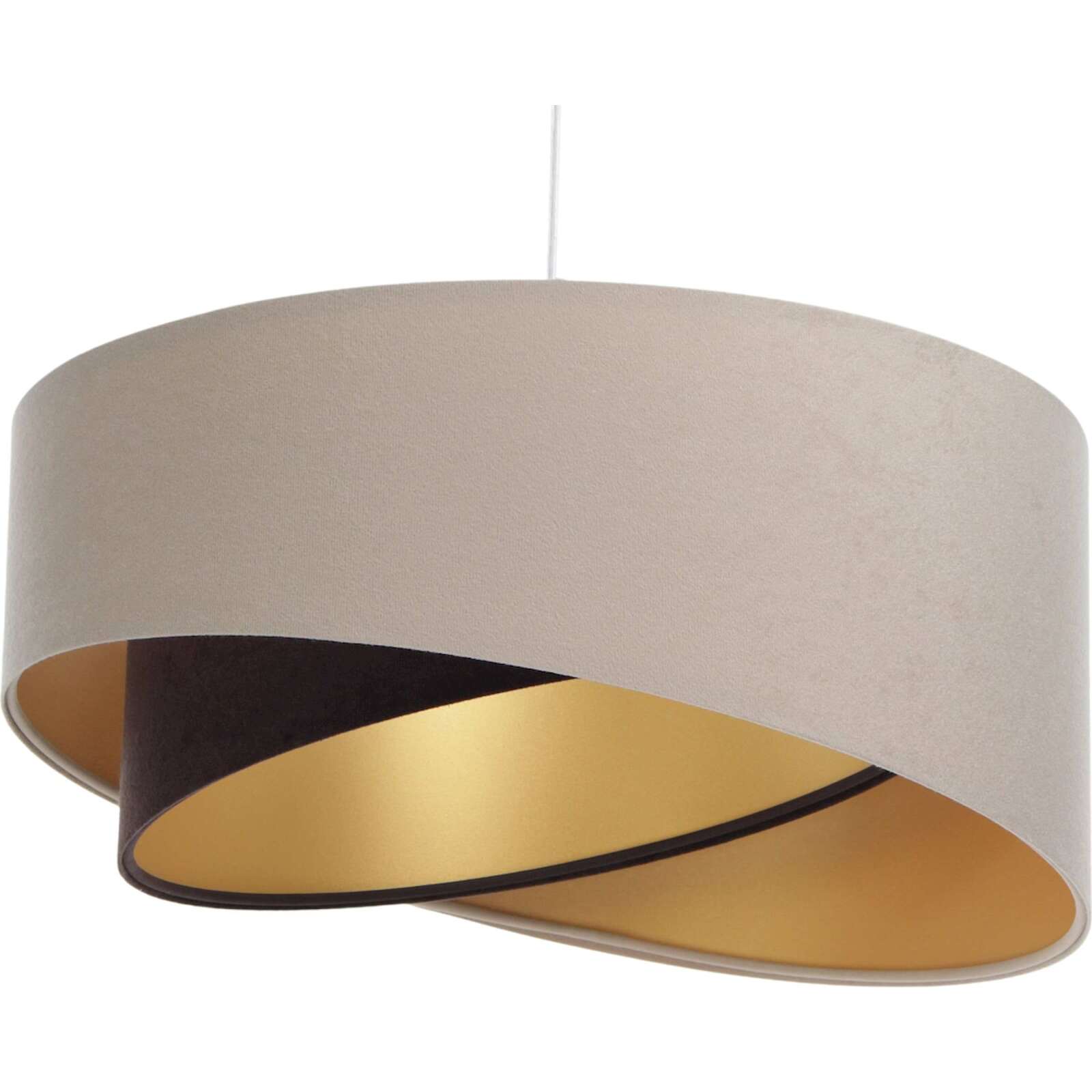 Suspension galaxy eco velours 45 x 45 x 21 cm beige marron fonc dor 