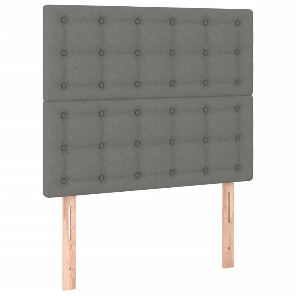 Cadre de lit sans matelas gris foncé 100 x 200 cm tissu - 9