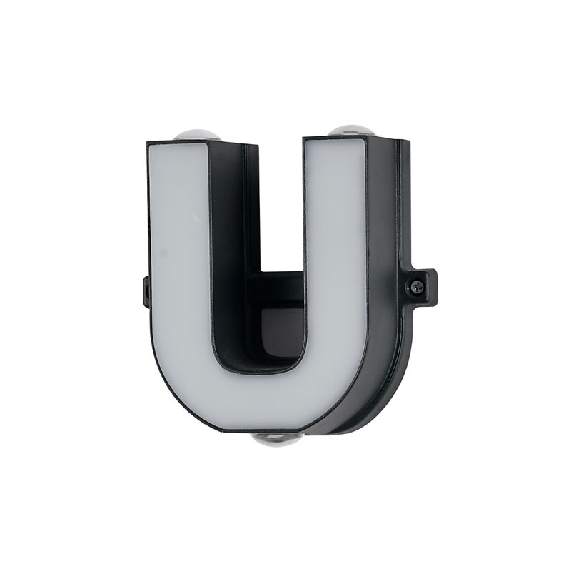 Litera U, aluminiowa litera znaku 220 V, lampa ścienna 13 * 5,5 cm