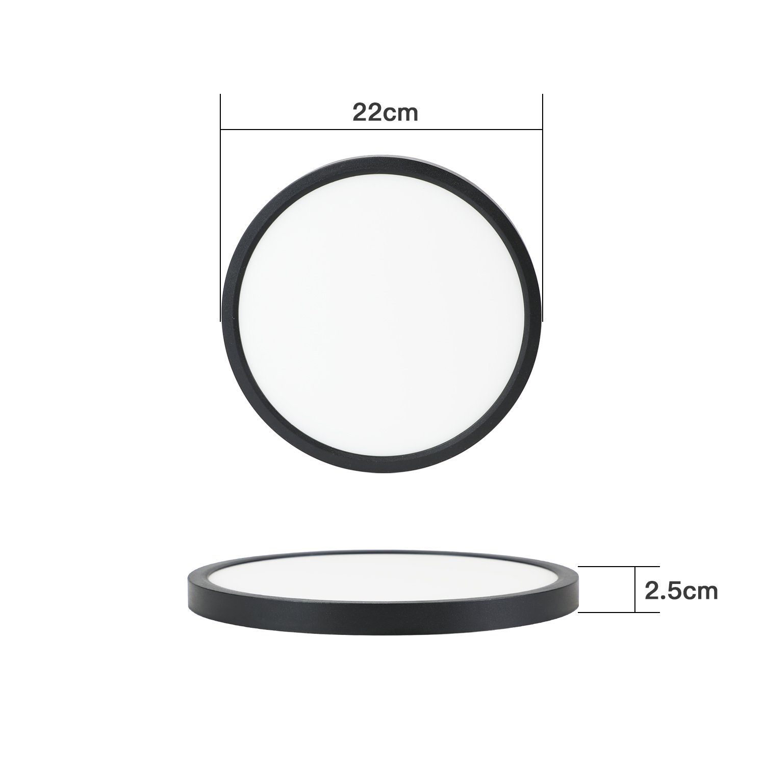 NETTLIFE Plafón LED Blanco Frío 18W, Luz 23CM Redonda IP44, Blanco Plano, Impermeable, Lámpara Cocina para Baño Pasillo Habitación - 9