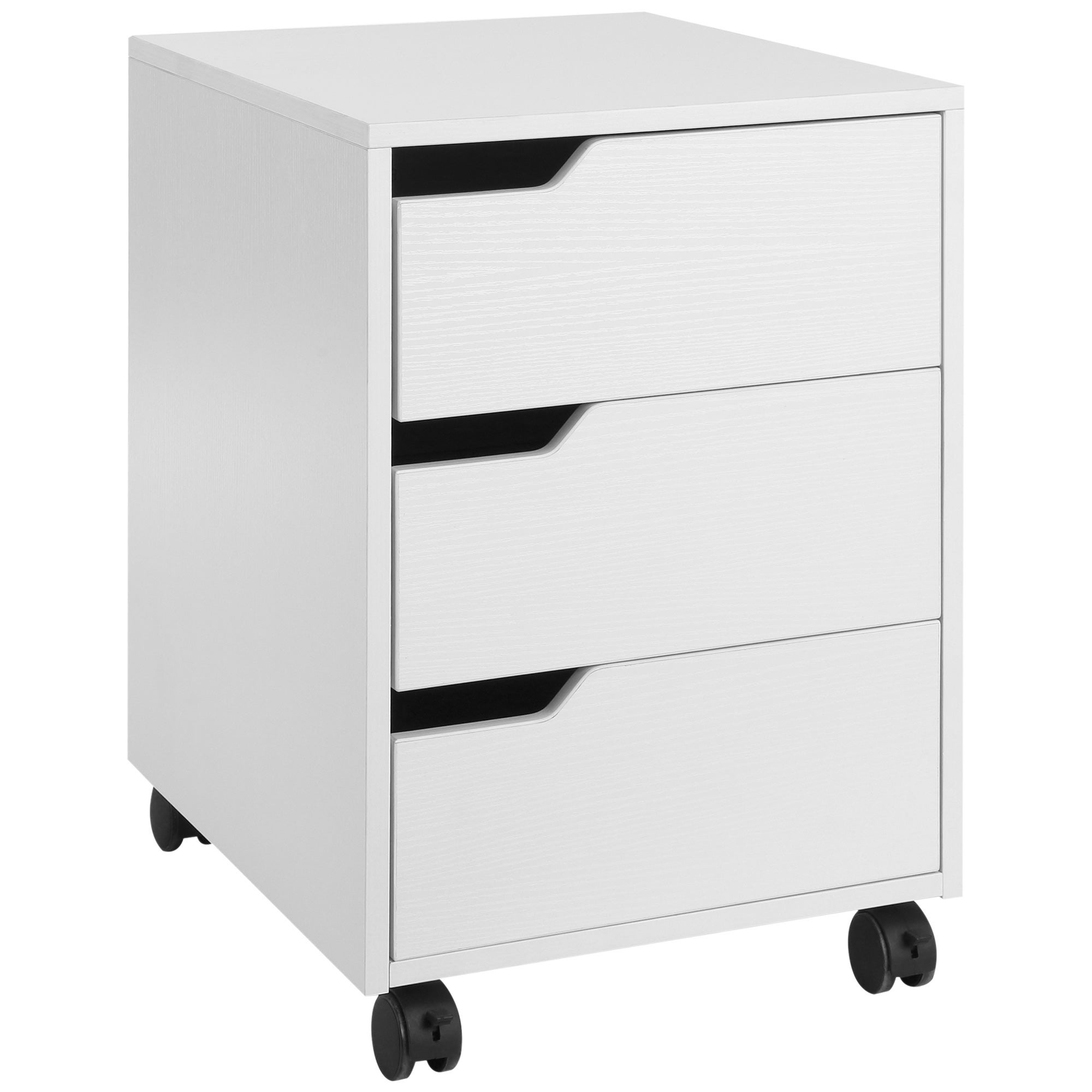 Caisson de bureau rangement sur roulettes 3 tiroirs blanc | Leroy Merlin