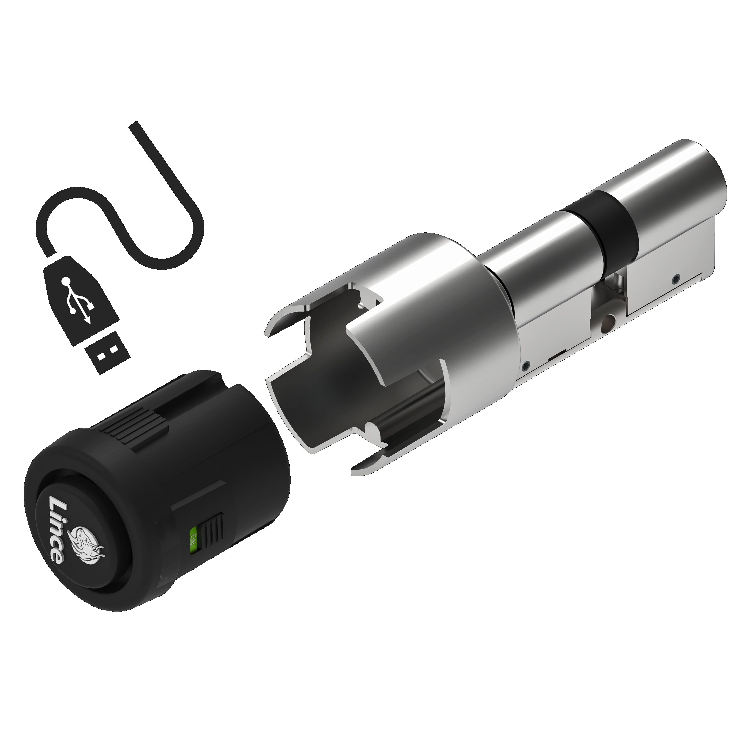 Cilindro con allarme LINCE CPLUS ALARM da 30 + 30 mm nichelato - 2