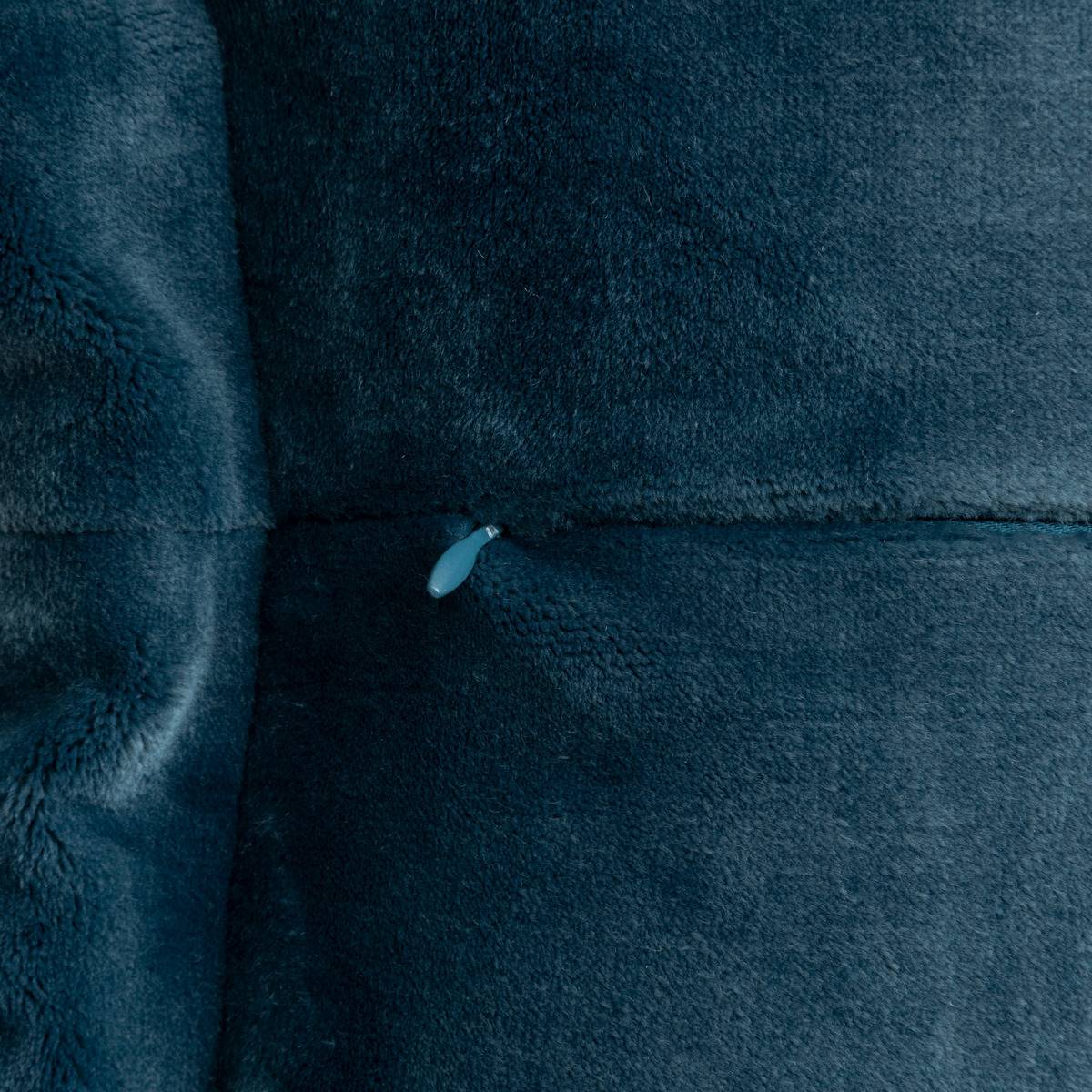 Coussin flanelle Cuddly bleu égéen 38x58cm - Atmosphera créateur d'intérieur - 4