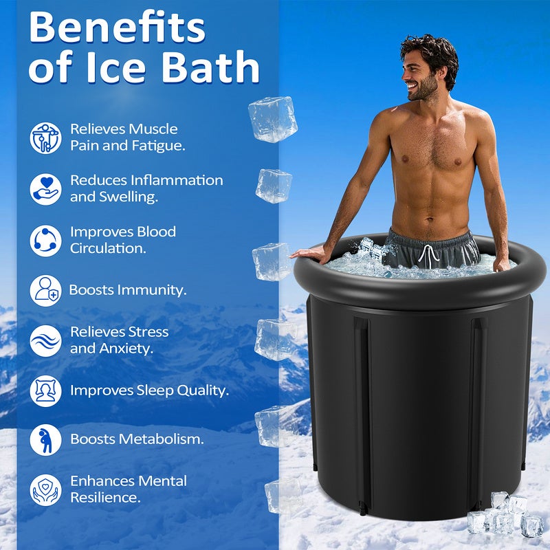 Bañera（80 cm Ø） bañera plegable portátil para, Bañera SPA para baño caliente y baño de hielo - 3
