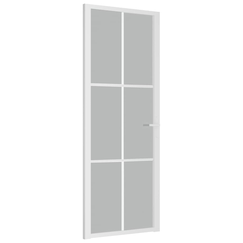 Porta interna 76x201,5 cm Bianco Vetro satinato Alluminio Rinforzato Design Moderno e Privacy - 8
