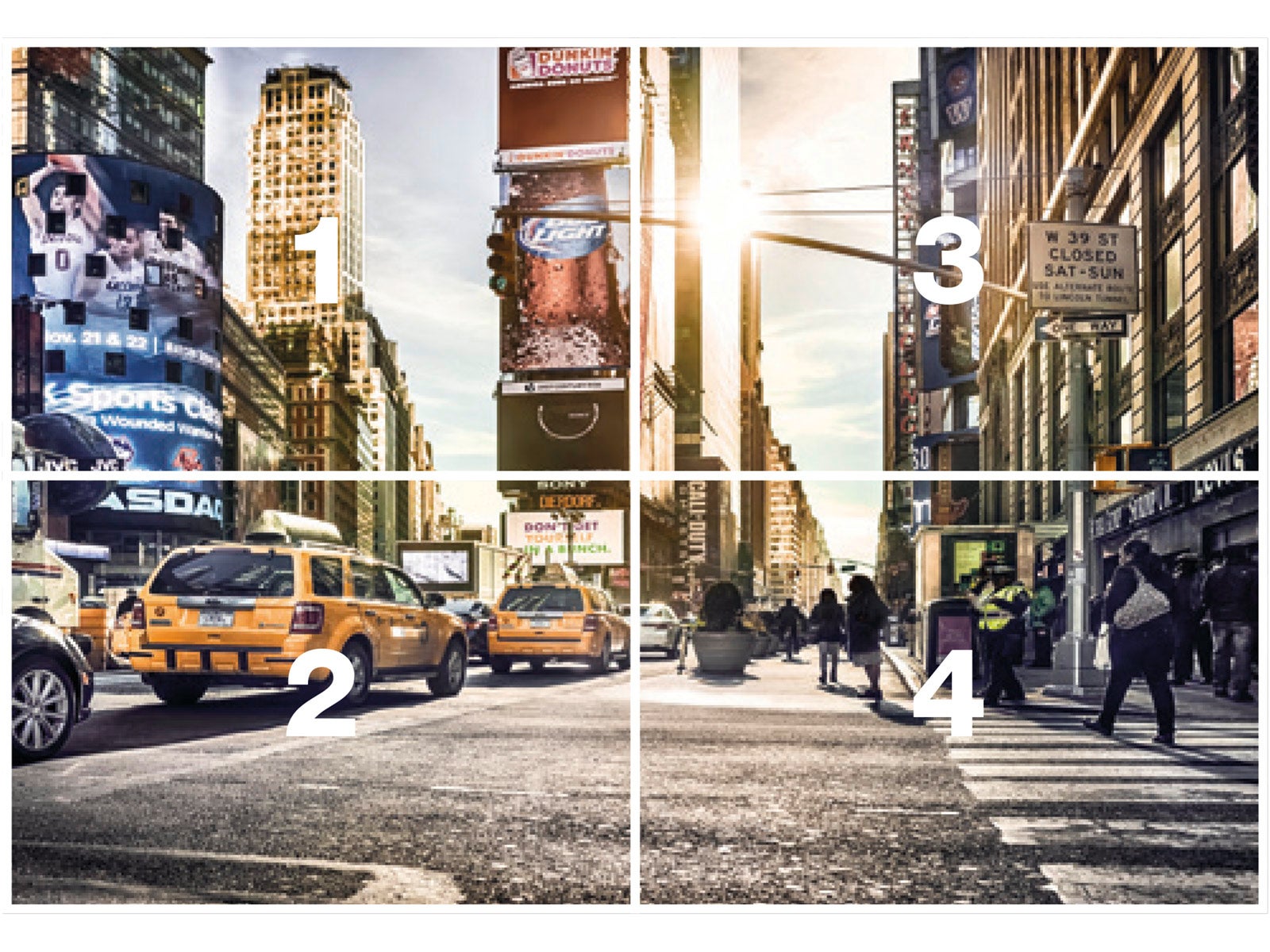 Fototapeta Times Square beżowym,szarymIżółtym - 368 x 248 cm - SANDERS & SANDERS - 3