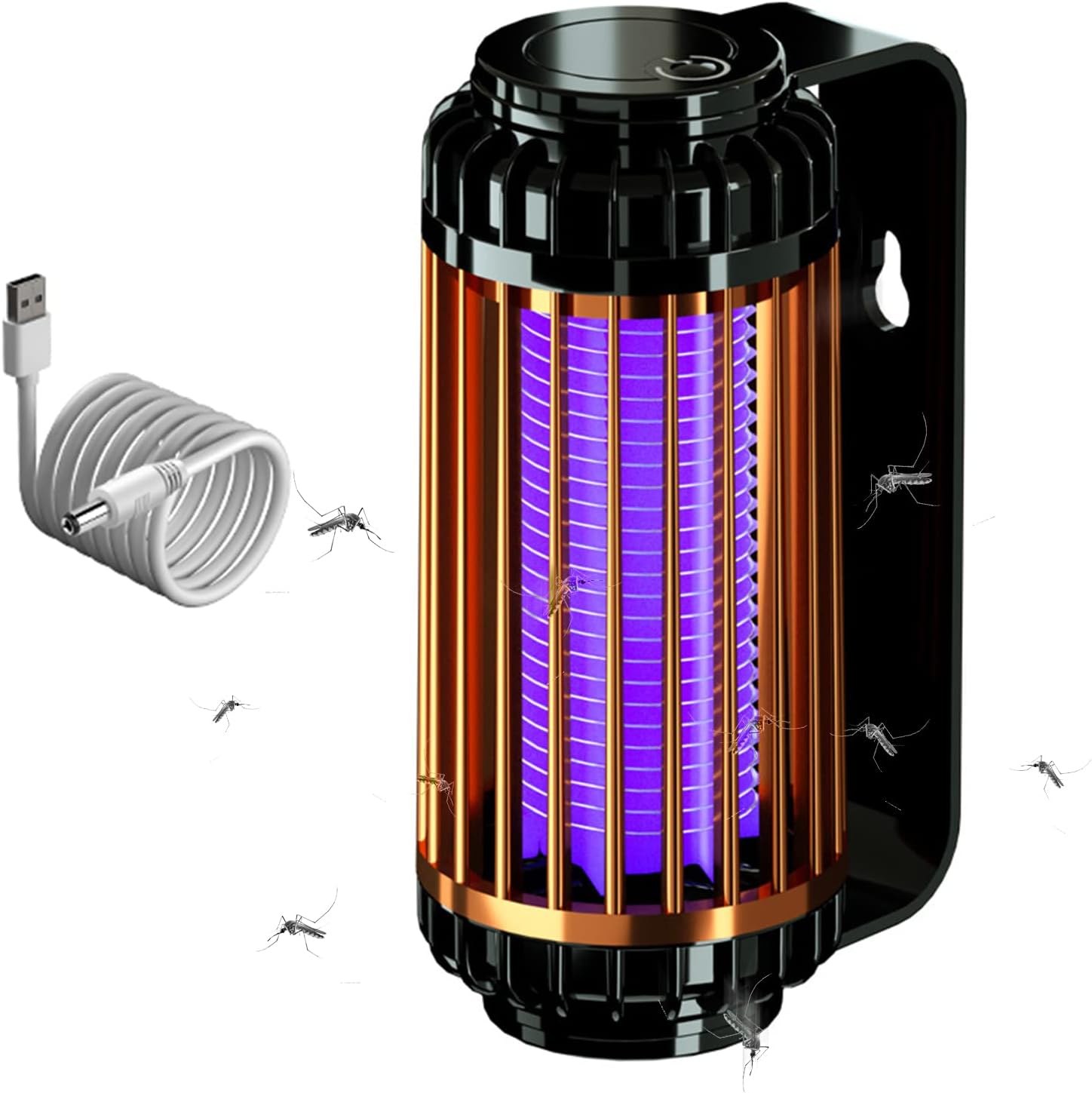 Lampa przeciw komarom USB, odstraszacz UV do użytku zewnętrznego, pułapka na komary, zasięg 50 metrów kwadratowych (czarna)
