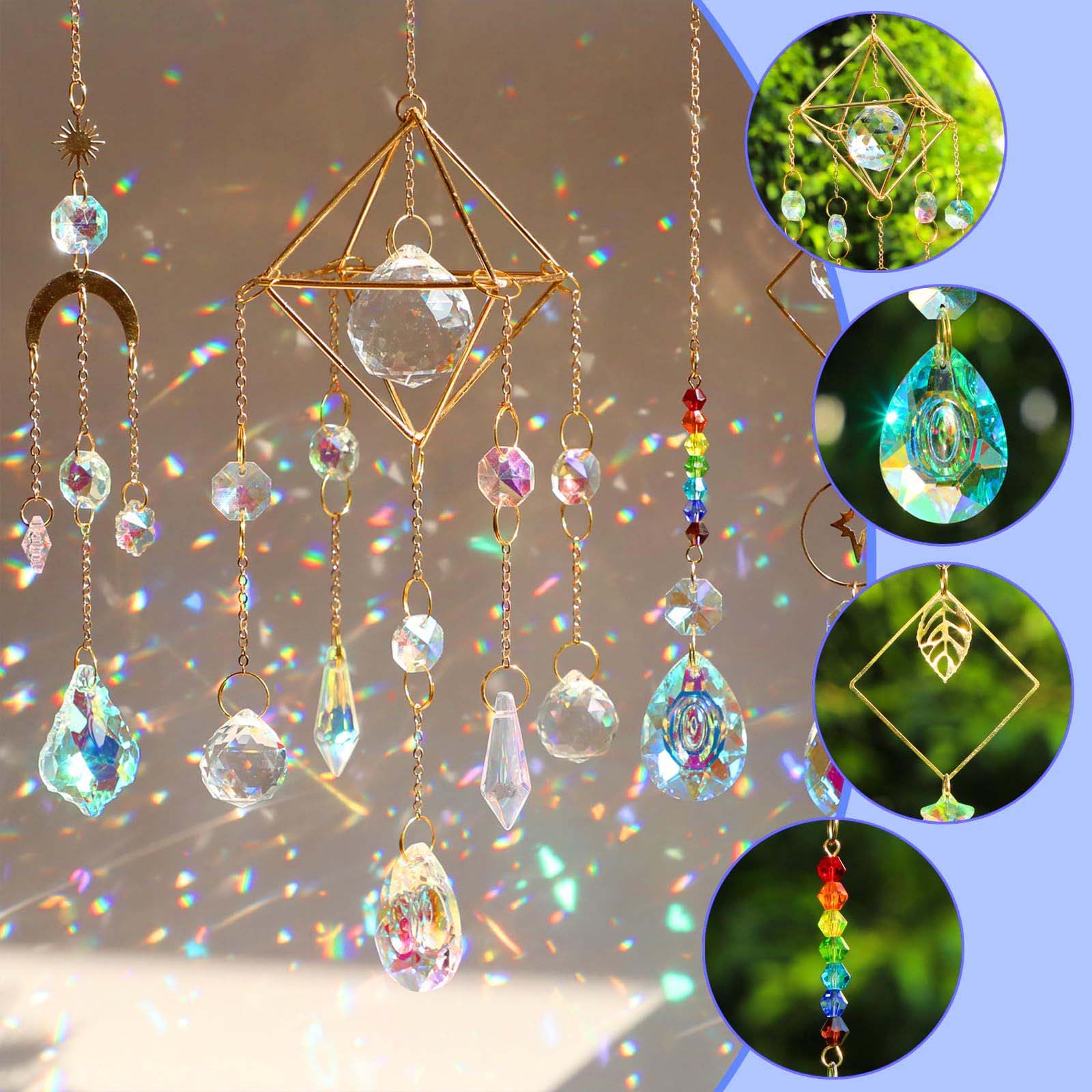 Kit DIY 400 pièces suncatchers pour adultes, matériel d’art créatif, cristaux et prismes suspendus, décoration intérieure lumineuse - 3