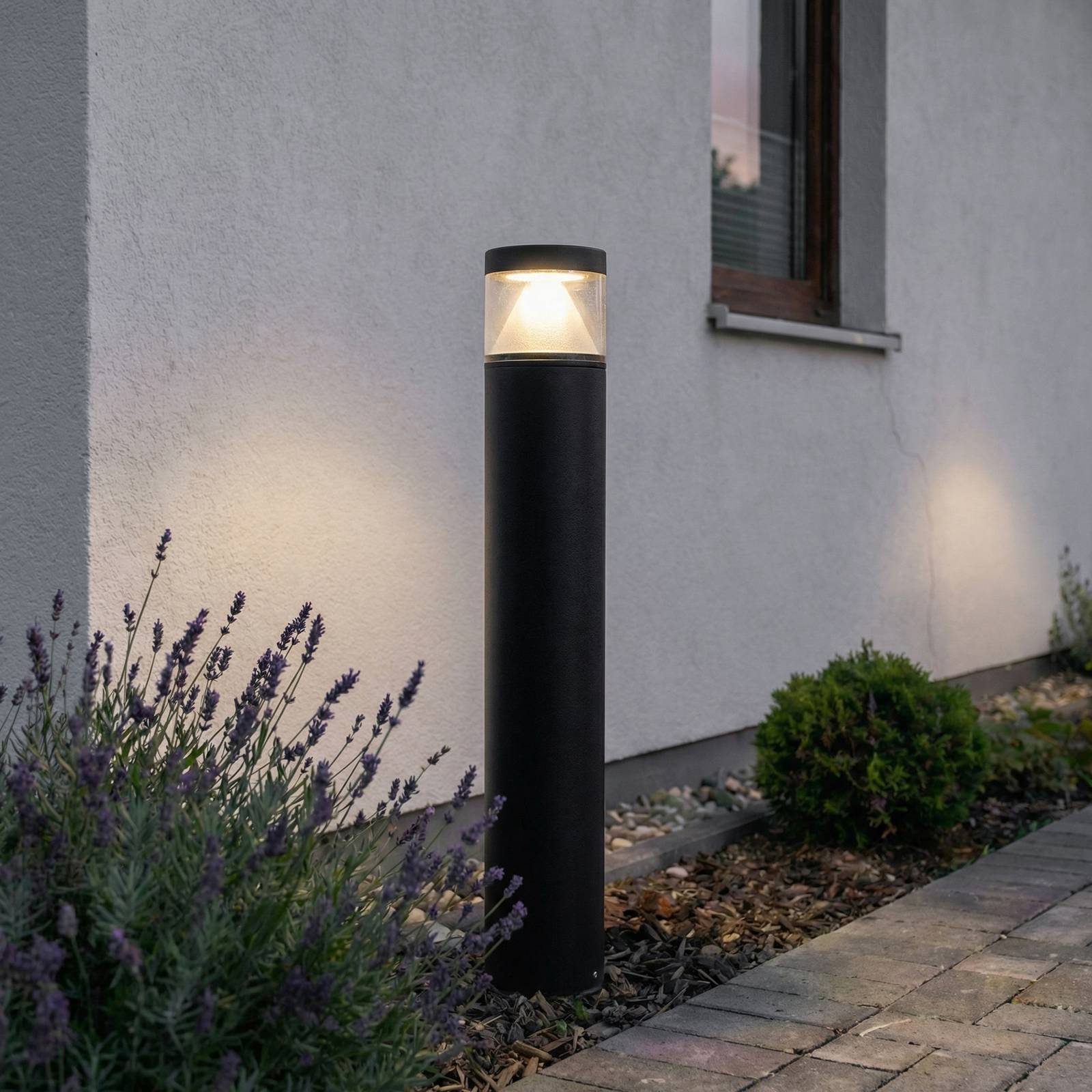 Paletto Esterno Moderno Nembro Alluminio Nero Led