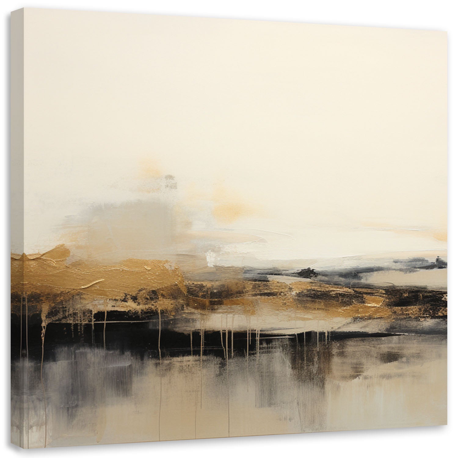 Obraz na płótnie, Nowoczesna Abstrakcja Beżowy 60x60