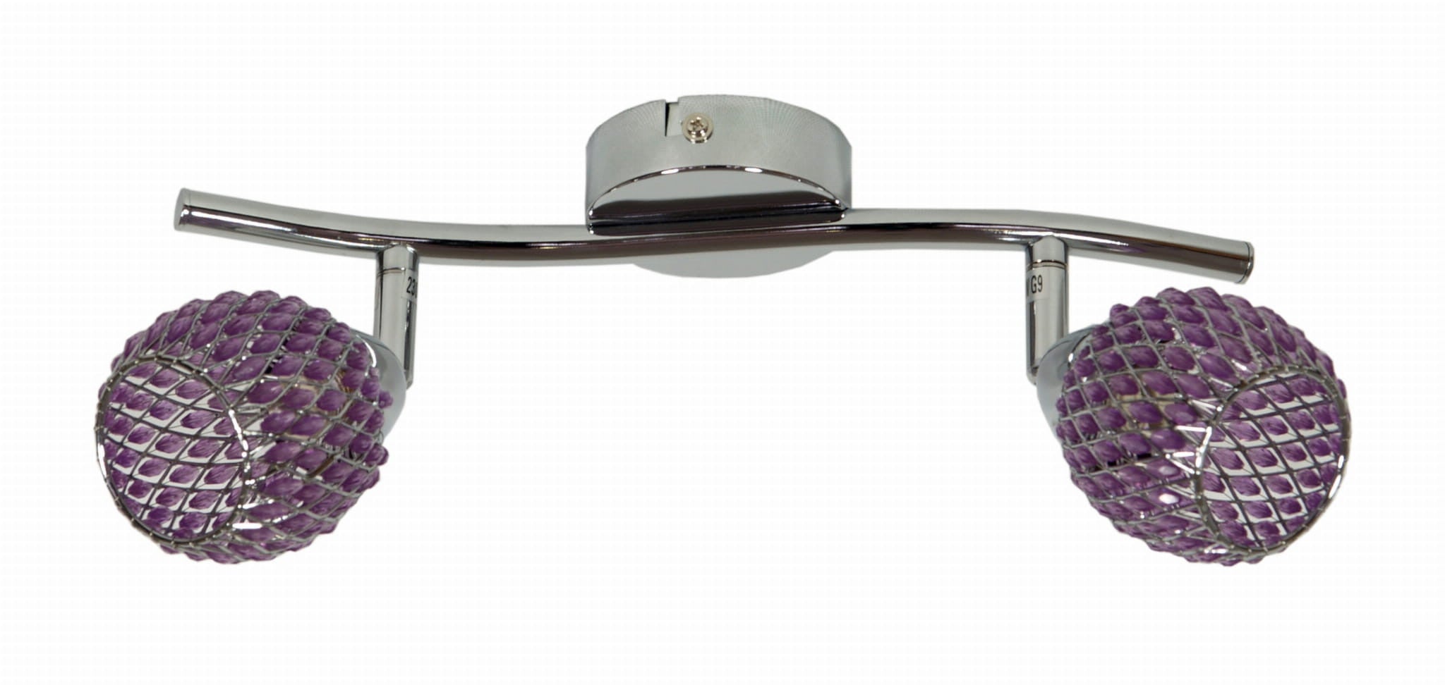 Kinkiet ścienny Clear chromowany fioletowy 2xG9x40W wym: 19 x 39 x 8 cm kryształ IP20 Candellux