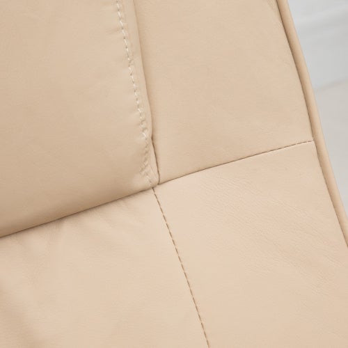 Fauteuil Relax avec Fonction Relaxation, Fauteuil de Massage TV avec Repose-pieds, Cuir Synthétique Crème, 77x84x95 cm - 8
