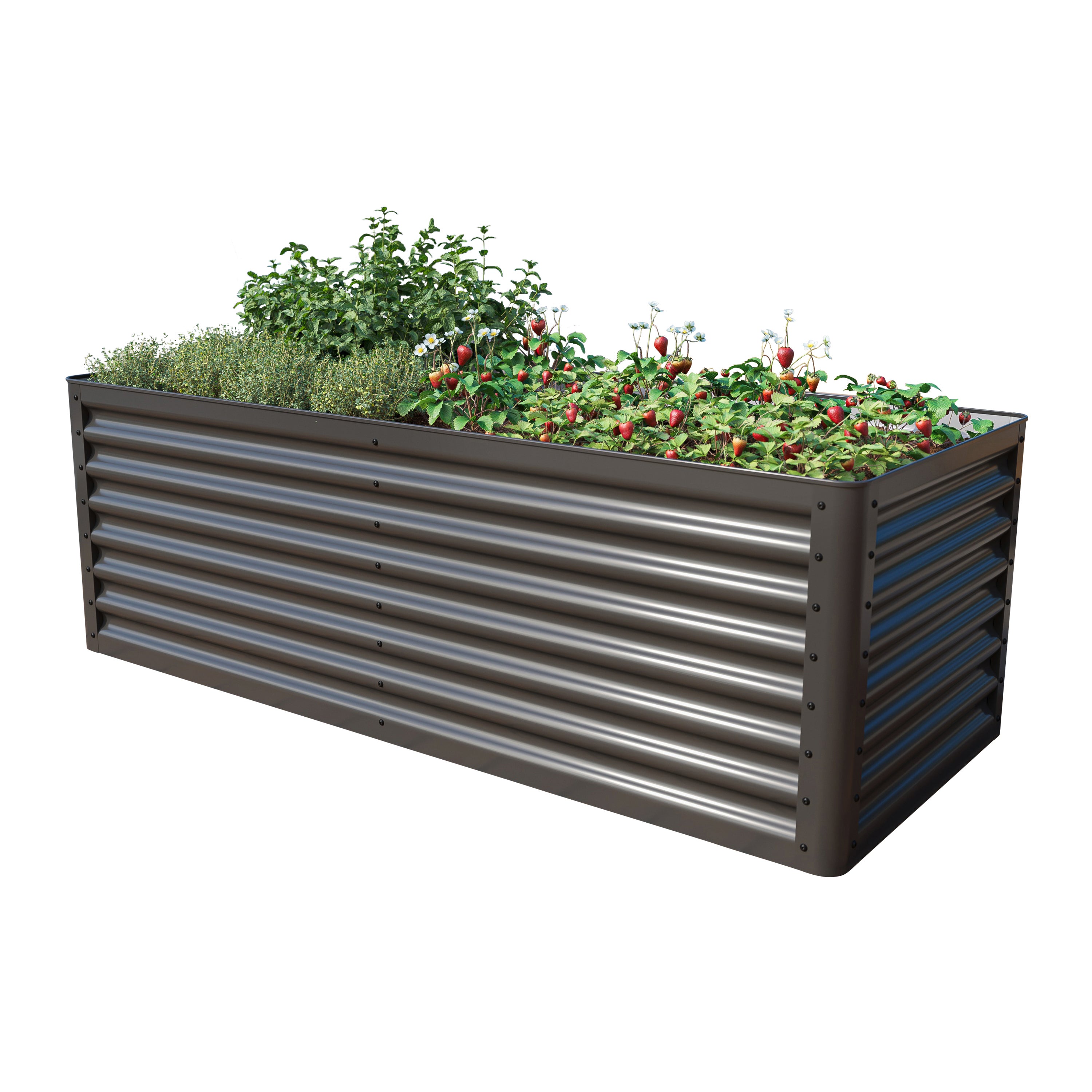 180 x 75 x 60 cm Grządka podwyższona, stal, antracyt