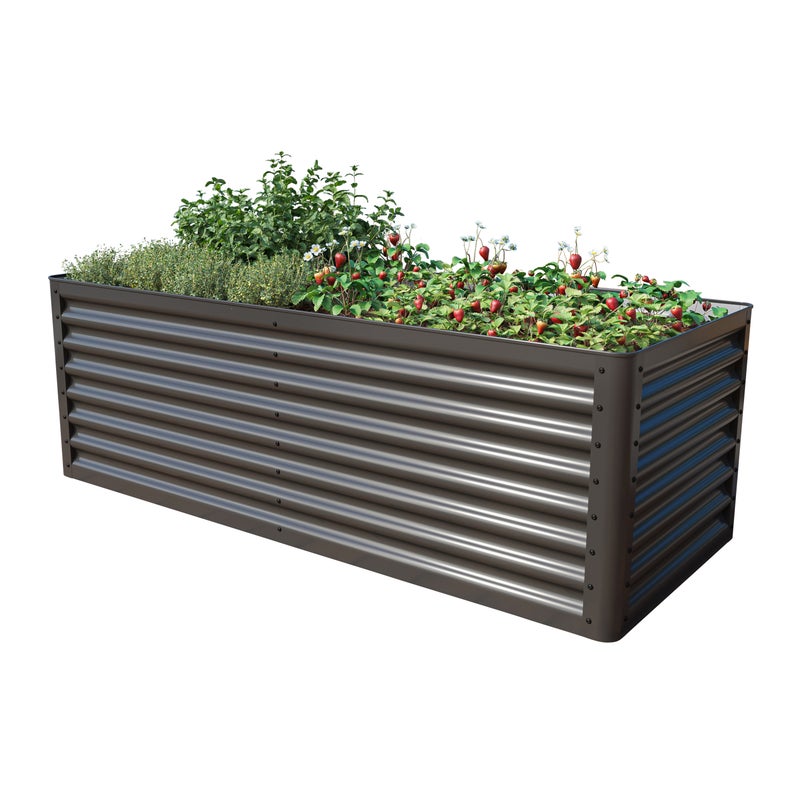 180 x 75 x 60 cm Grządka podwyższona, stal, antracyt