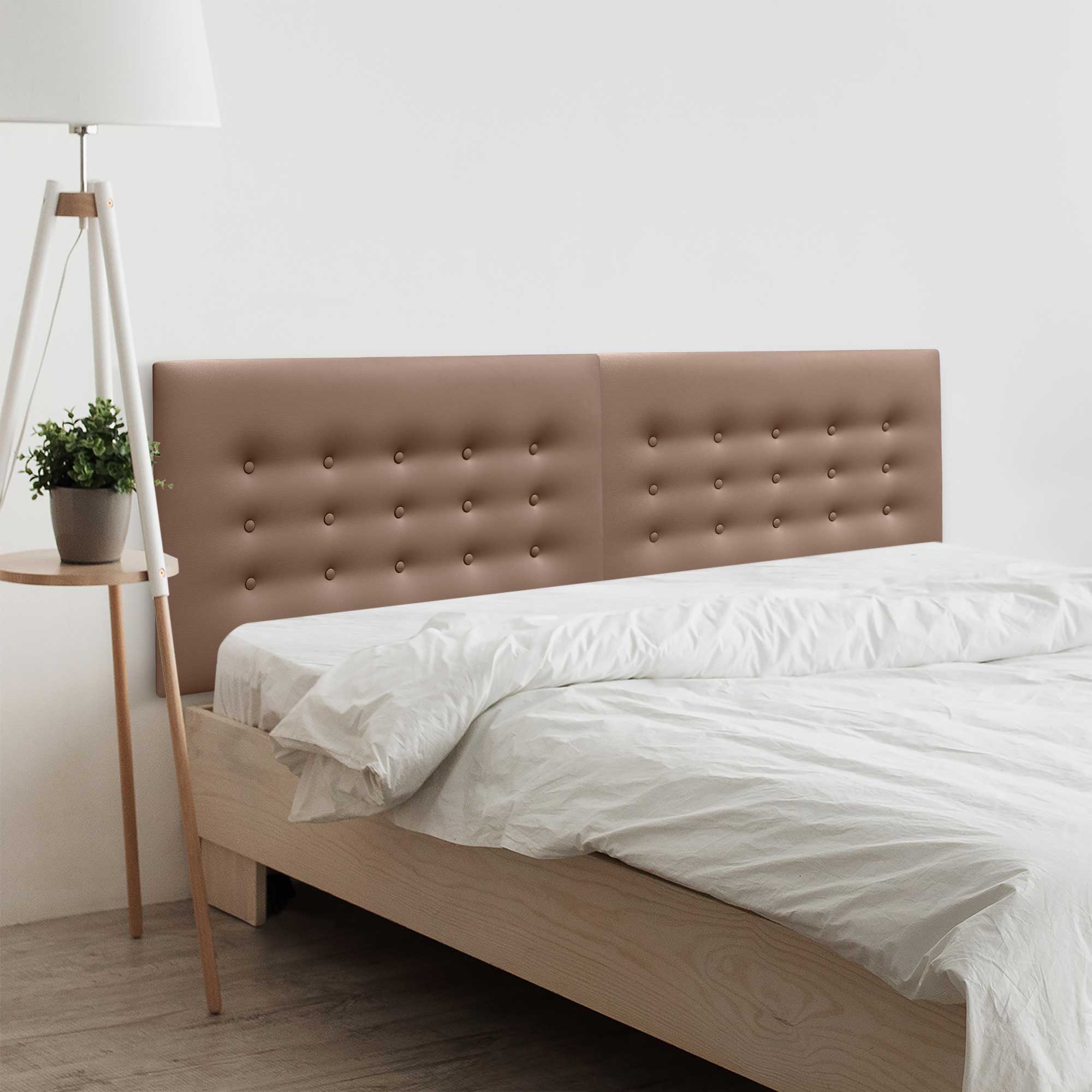 DHOME Tête de Lit en Similicuir avec 3 Rangées de Boutons Tête de Lit ...