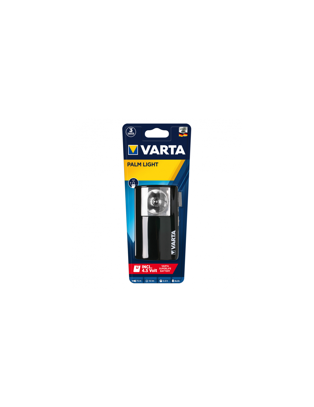 Varta - Boîtier Métal Palm Light 4,5v Pile 3r12 Non Incluse - 6