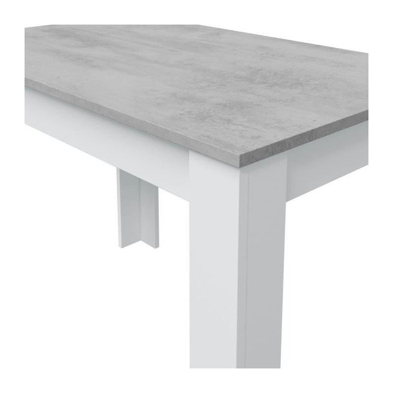 Table a manger - CLoe - Rectangulaire - Blanc Artik / Béton - 109 x 67 x 78 cm - 3