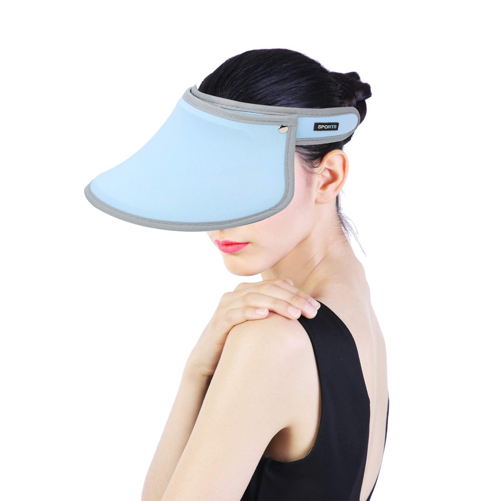 Cappello Parasole Di Paglia Giallo Da Donna Elegante Tesa Larga Con Fiocco E Pieghe Flessibile E Pieghevole Per L%e2%80%99estate