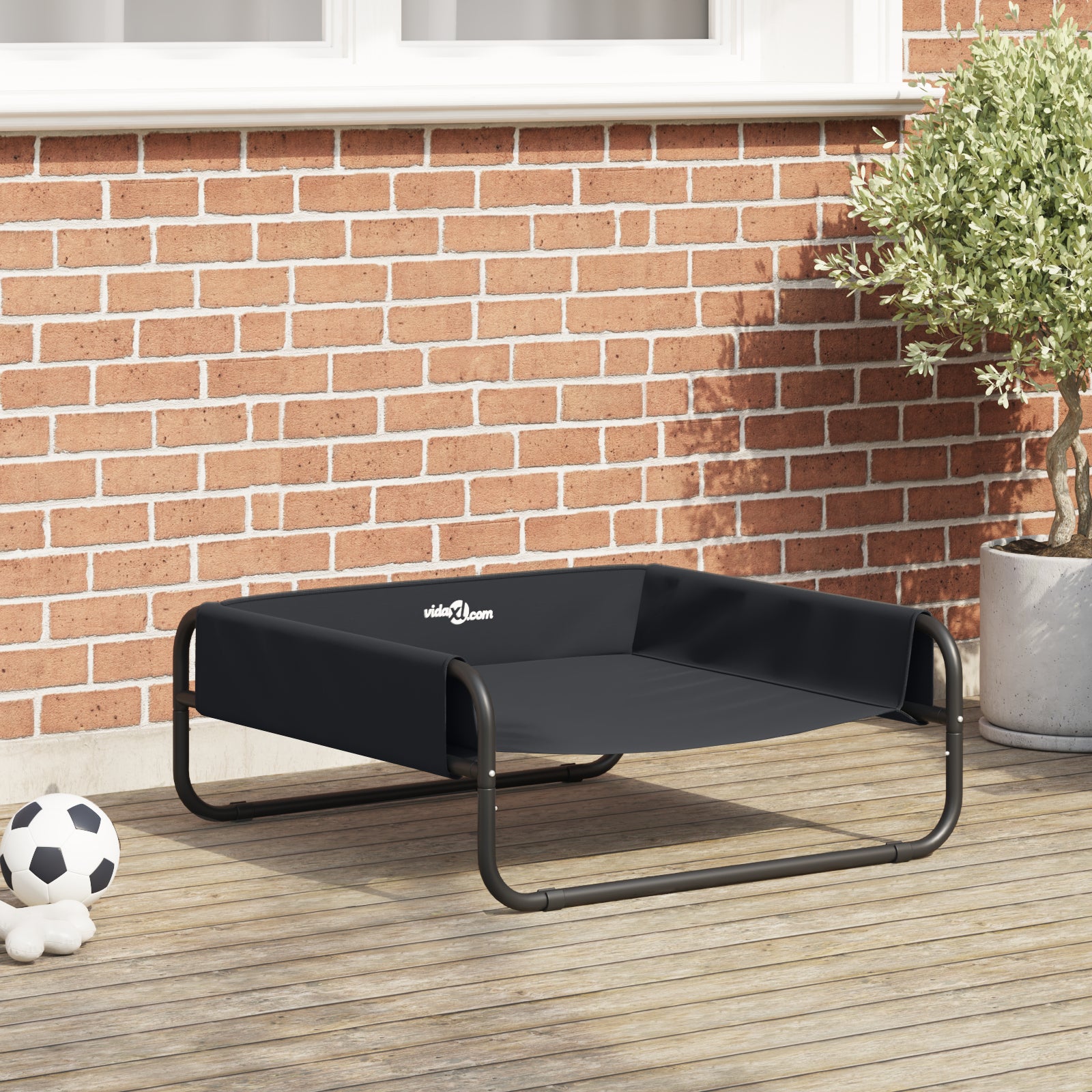 Legowisko dla psa Czarny 75 x 75 x 30 cm Stal vidaXL