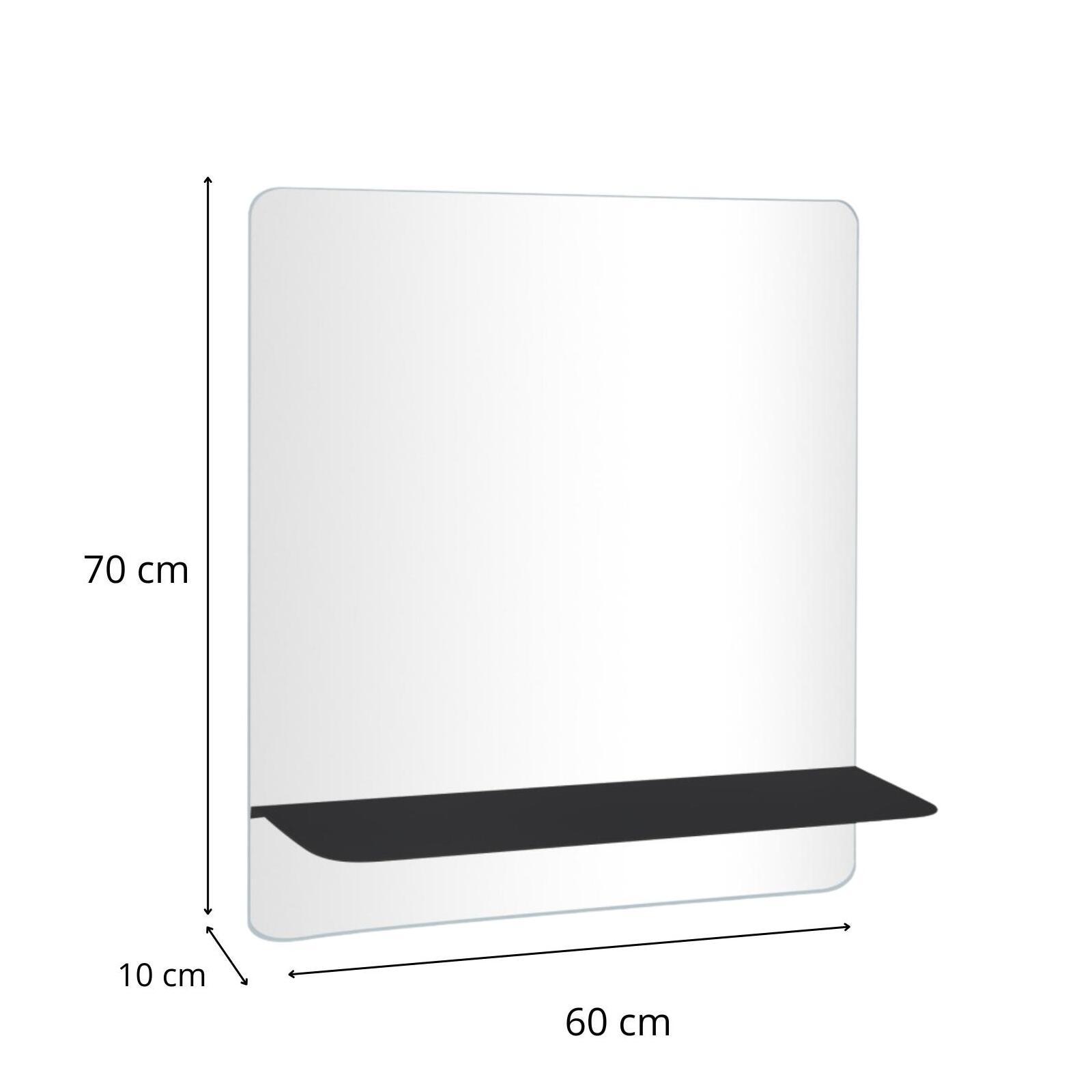 Miroir rectangulaire SORRENTO avec tablette en métal - 3
