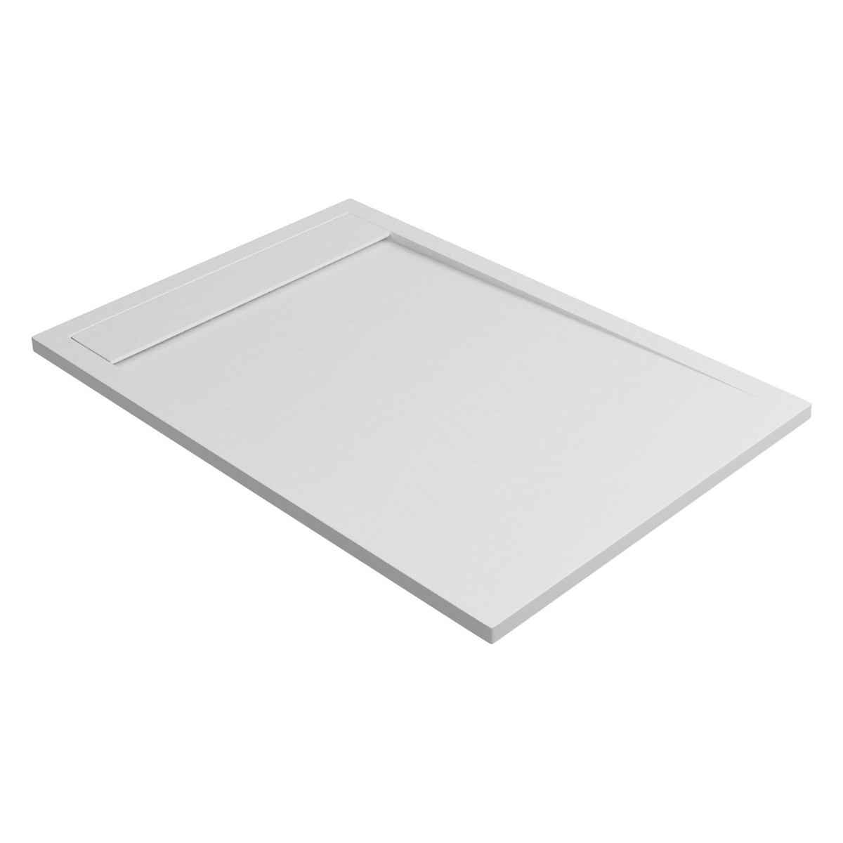 Receveur de Douche Extraplat 180x80x3cm Blanc en Résine Minérale - Antidérapant, Texture Ardoise - MAGNUS LAVABERG - 3