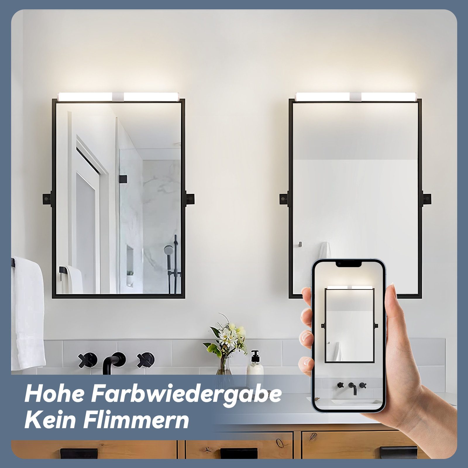 NETTLIFE Oświetlenie Lustra Łazienkowego LED 40cm 6W IP44 4000K - 4