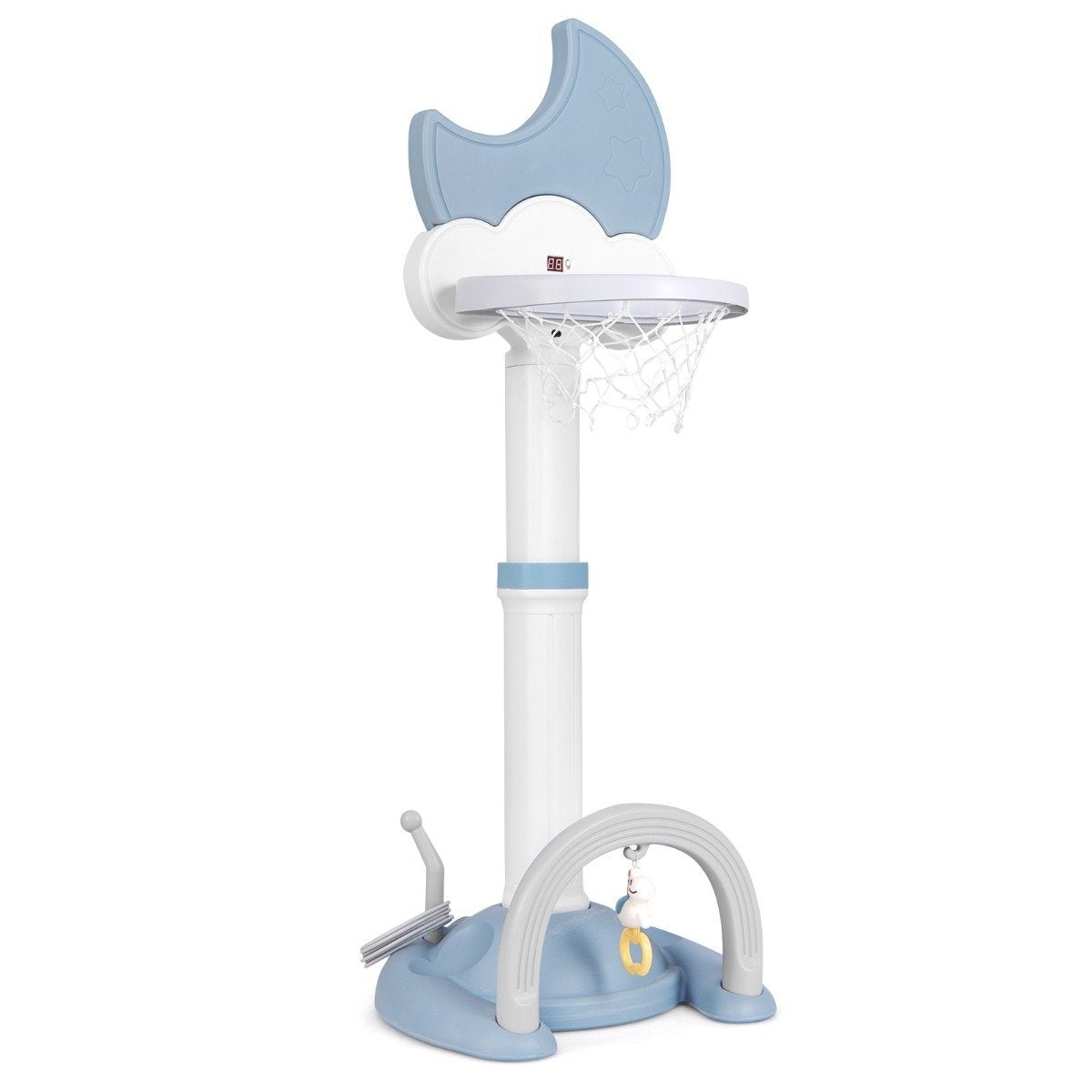 Jouet Panier de Basketball à Pointage Électronique, Ensemble de Basketball Suspendu Intérieur avec Encouragement Vocal, Panier Pliable et Hauteur Ajustable, Jouet Sportif Amusant pour Enfants