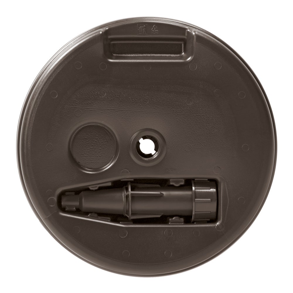 Deuba Pied de parasol rond Brun socle parasol Ø2,6cm aspect polyrotin remplissage eau sable gravier support jardin - 3