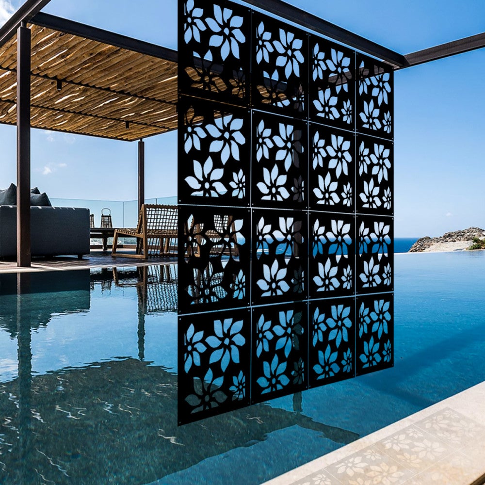 SUNFLOWERS - Panel de PVC Perforado - Parasol - medida 73x73 cm - espesor 1 cm - color NEGRO - 3