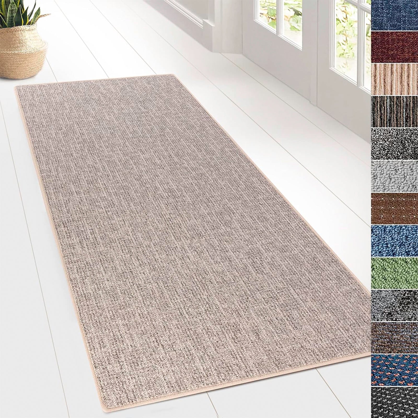 Tapis pour espaces de vie Alto, bouclé plat, Gris, 80 x 600 - 2