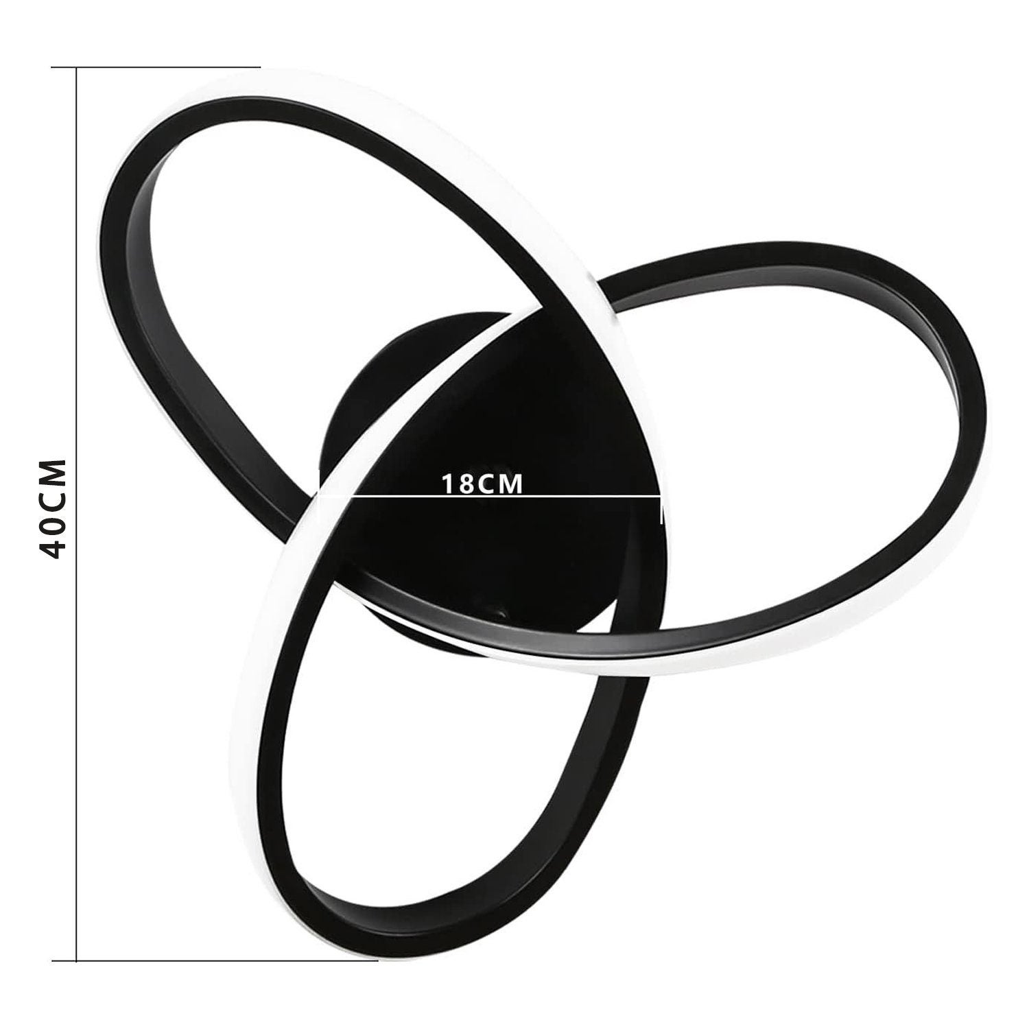 NETTLIFE Lampa sufitowa LED ściemnialna 33W Czarna lampa z pilotem Nowoczesna lampa do sypialni 40cm do salonu, przedpokoju, gabinetu - 7