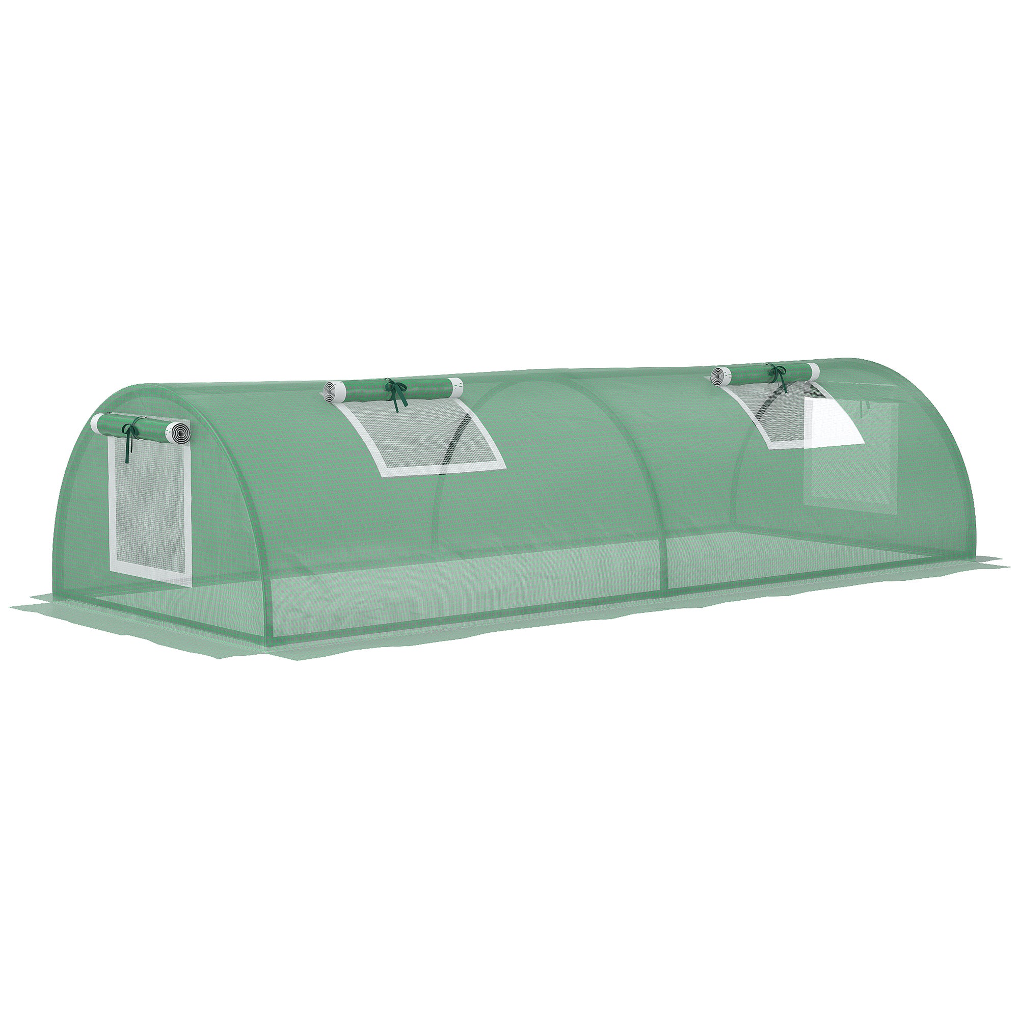 Mini sera, verde, plastic, 200 x 80 x 45 cm, capac rollabil, rezistent la apa și anti-UV, balcon terasa grădină