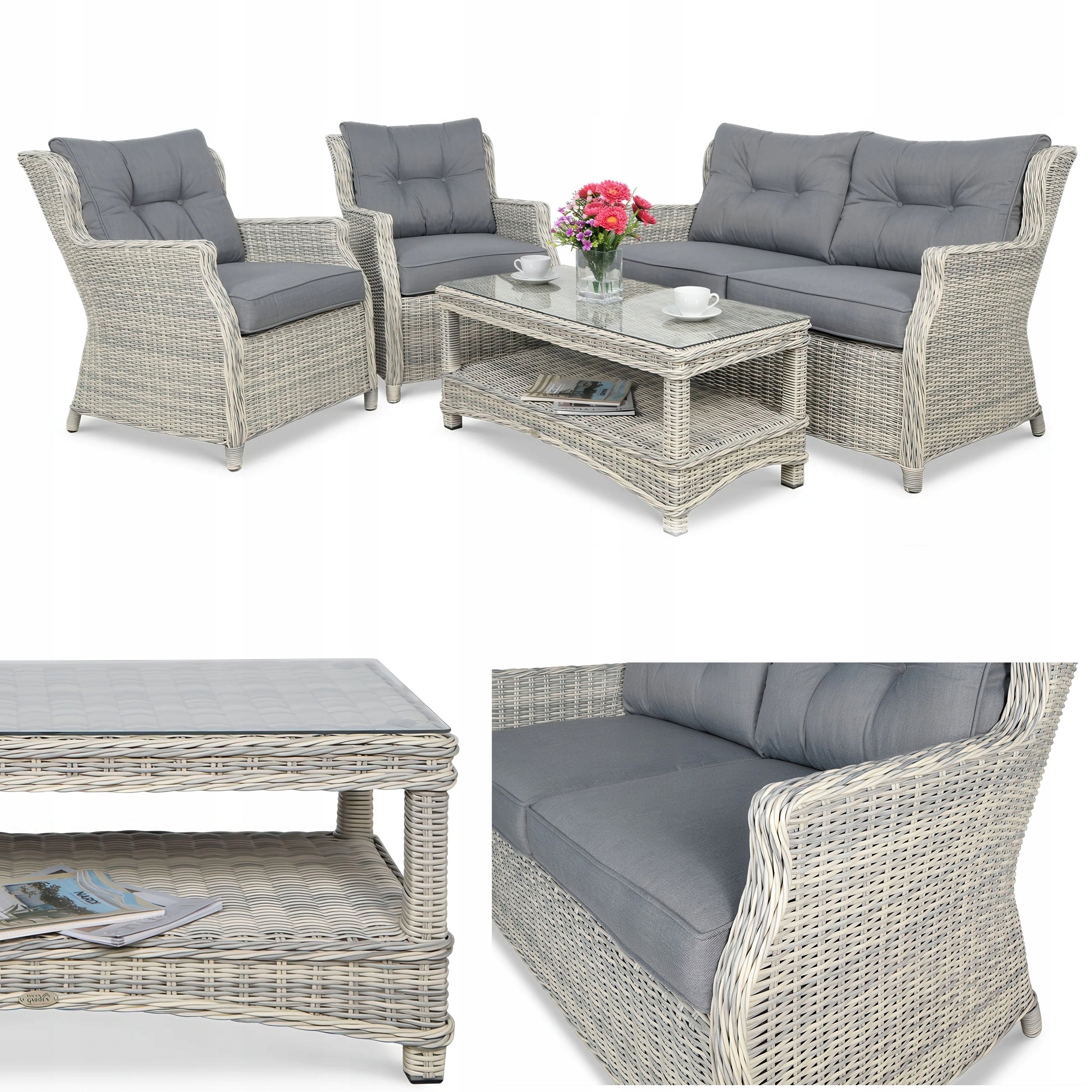 Zestaw Mebli Ogrodowych wypoczynkowych Technorattan TRIVENTO Stół Sofa 1 szt