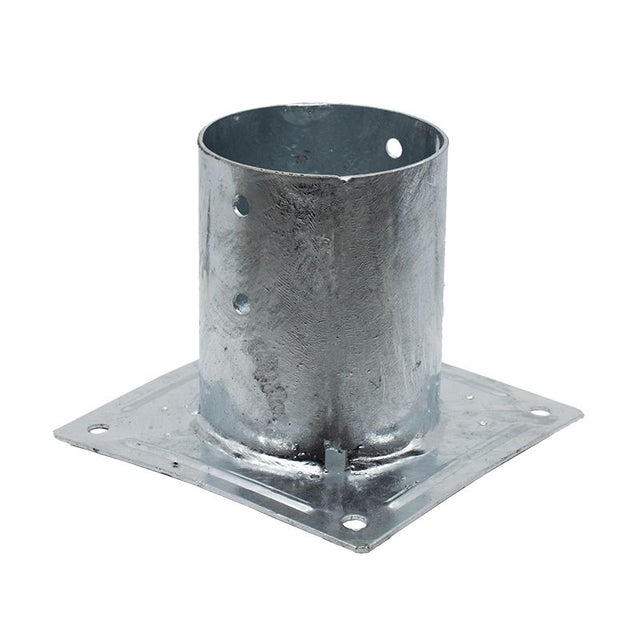 Pied de poteau rond a boulonner dia 100ep 2 mm