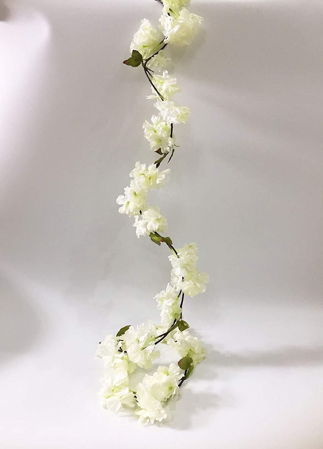 2 Ghirlande Di Fiori Di Ciliegio Artificiali – 1,88 M Ciascuna, Bianco Seta, Per Matrimoni, Feste E Decorazioni Domestiche