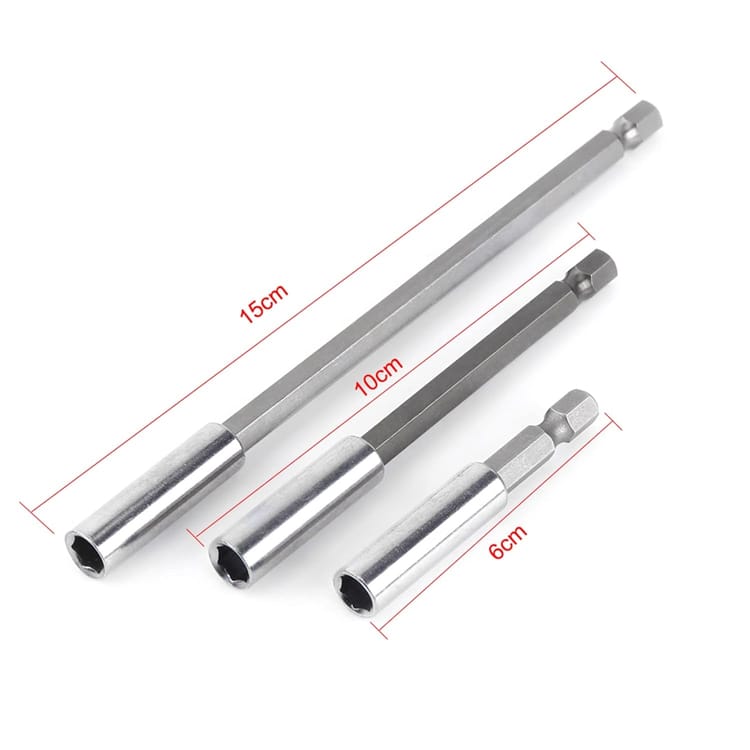 Porte Embouts Magnétique Extension de Vissage Tournevis Tige Hexagonal 60mm 100mm 150mm Rallonge Embout Visseuse（3Pcs 1/4