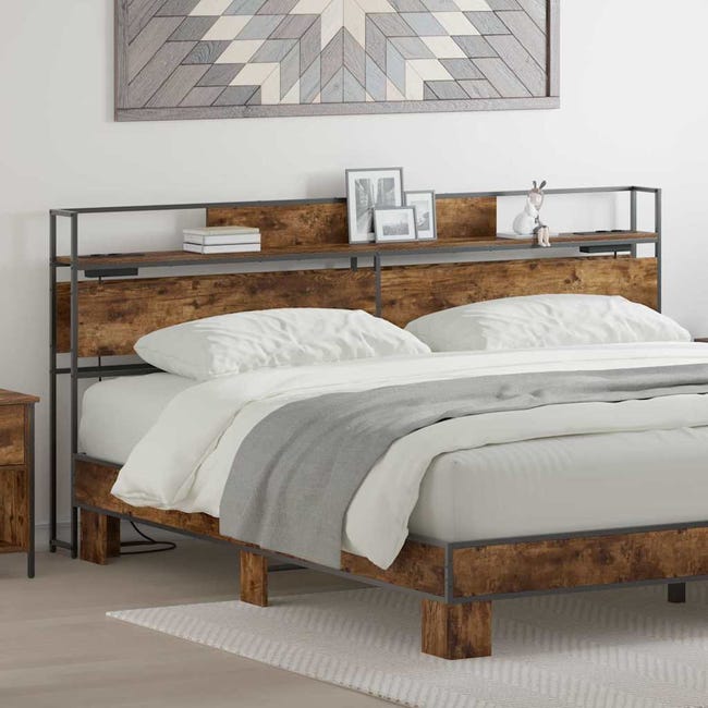 Maison Exclusive - Cabecera de almacenamiento con estante Roble ahumado ...