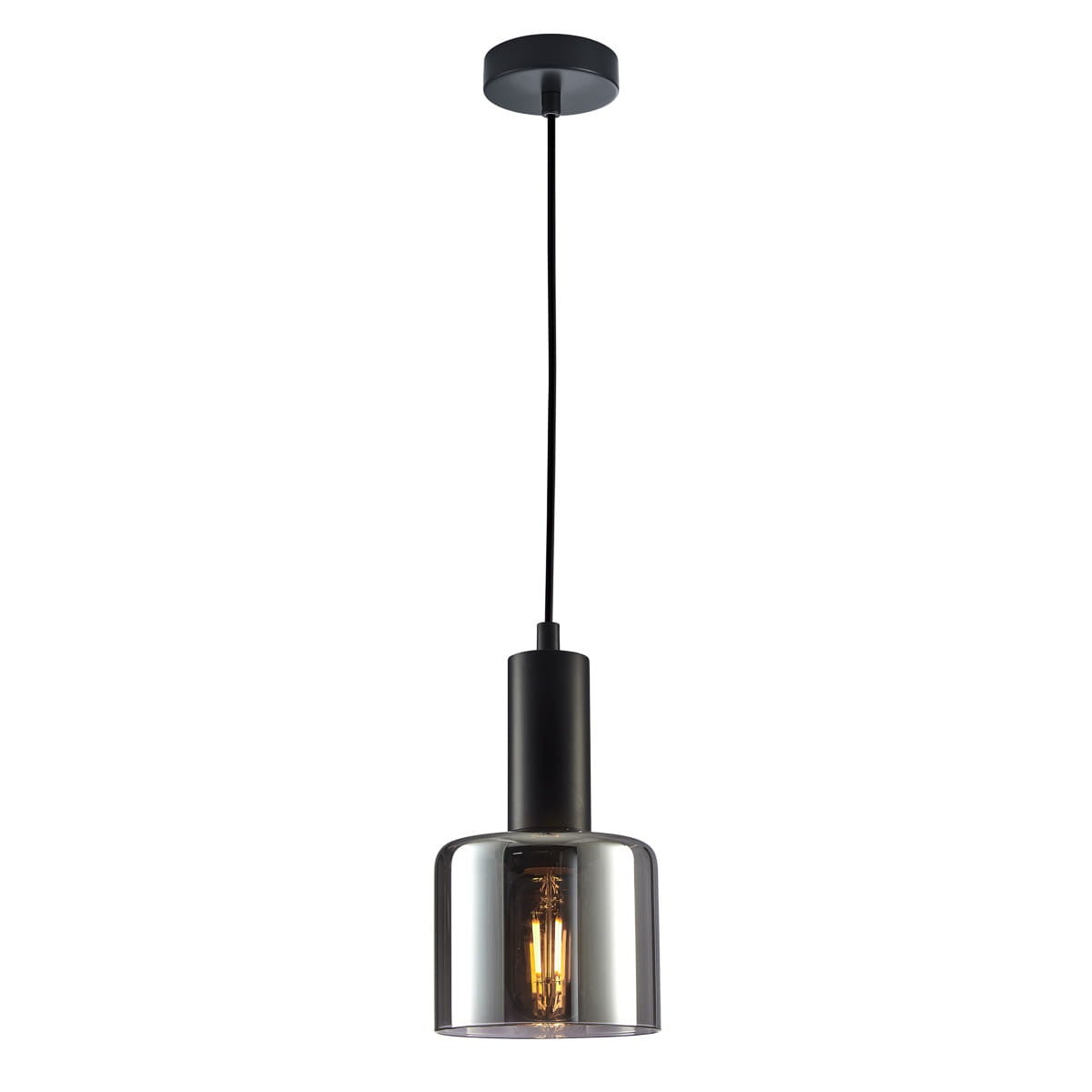 Lampa wisząca Santia czarna 1xE27x40W nowoczesna wym: 94,5 x 12 x 12 cm szkło Italux