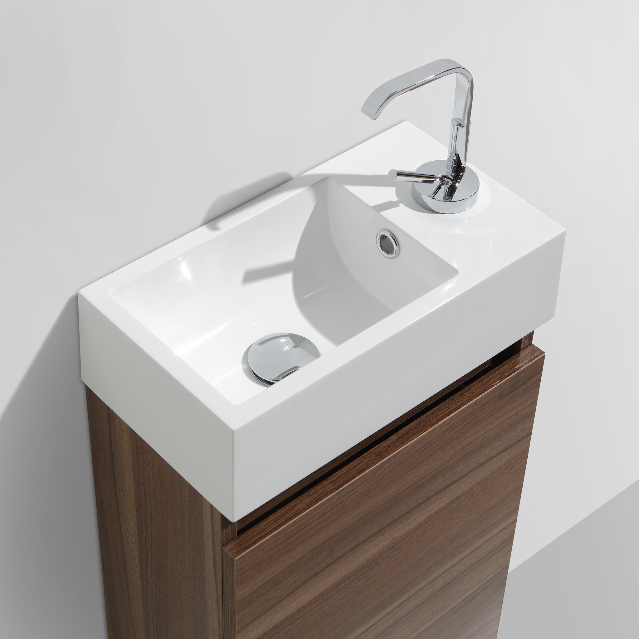 Meuble lave-main salle de bain design SIENA largeur 40 cm noyer - 3