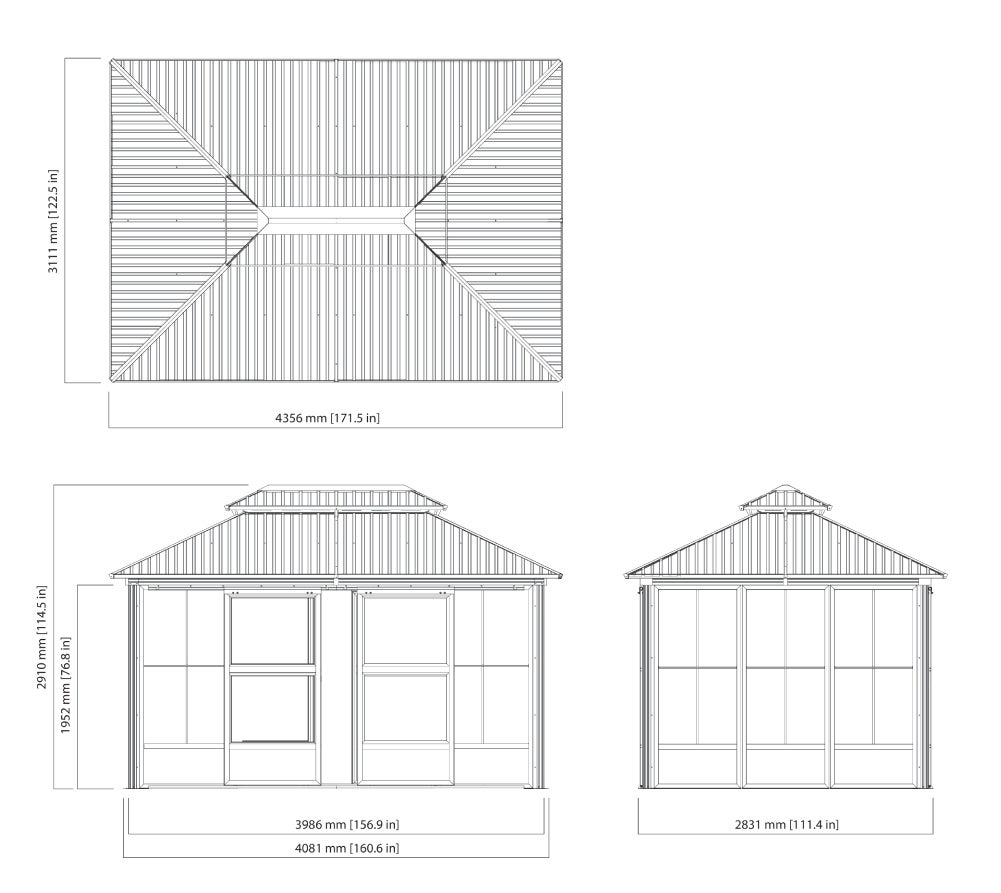Sojag Pavillon en aluminium & Jardin d'hiver Olan 1014 | Blanc | 436x311x291 cm - 6
