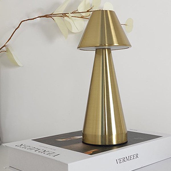 Lampe de table LED rechargeable, veilleuse USB de chevet, lampe tactile sans fil, éclairage à 3 tons - doré - 3
