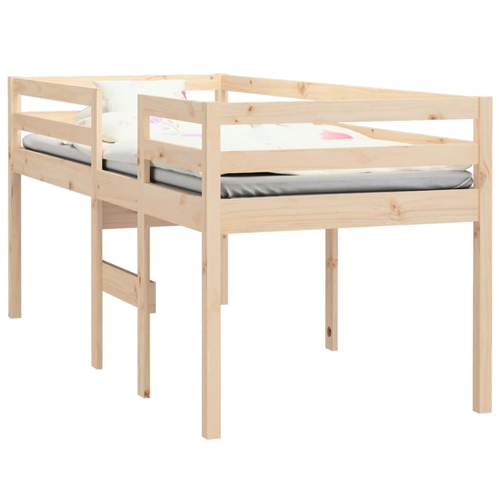Lit haut 90x190 cm Bois de pin massif - 3