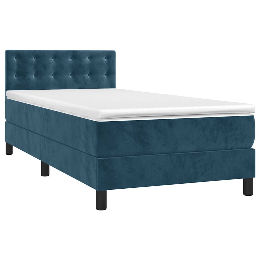 Lit à lattes avec matelas LED bleu foncé 100 x 200 cm - 3