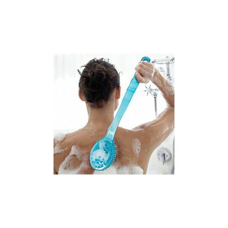 Brosse Bleue avec Long Manche pour Masser Frotter le Dos Douche Bain Aide pour le Lavage - 4