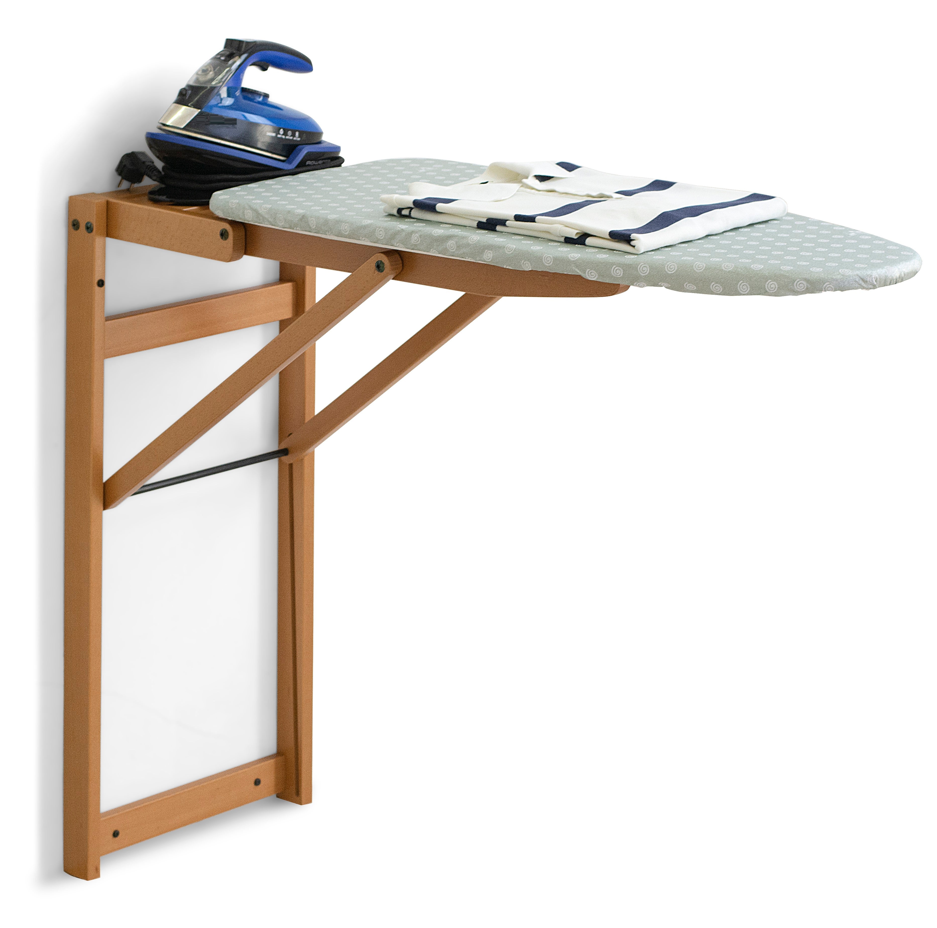 ARIT - Planche à repasser STIROJOLLY, Planche à repasser murale, facile à fixer, surface de travail : 86 x 38 cm - Couleur cerise - 3