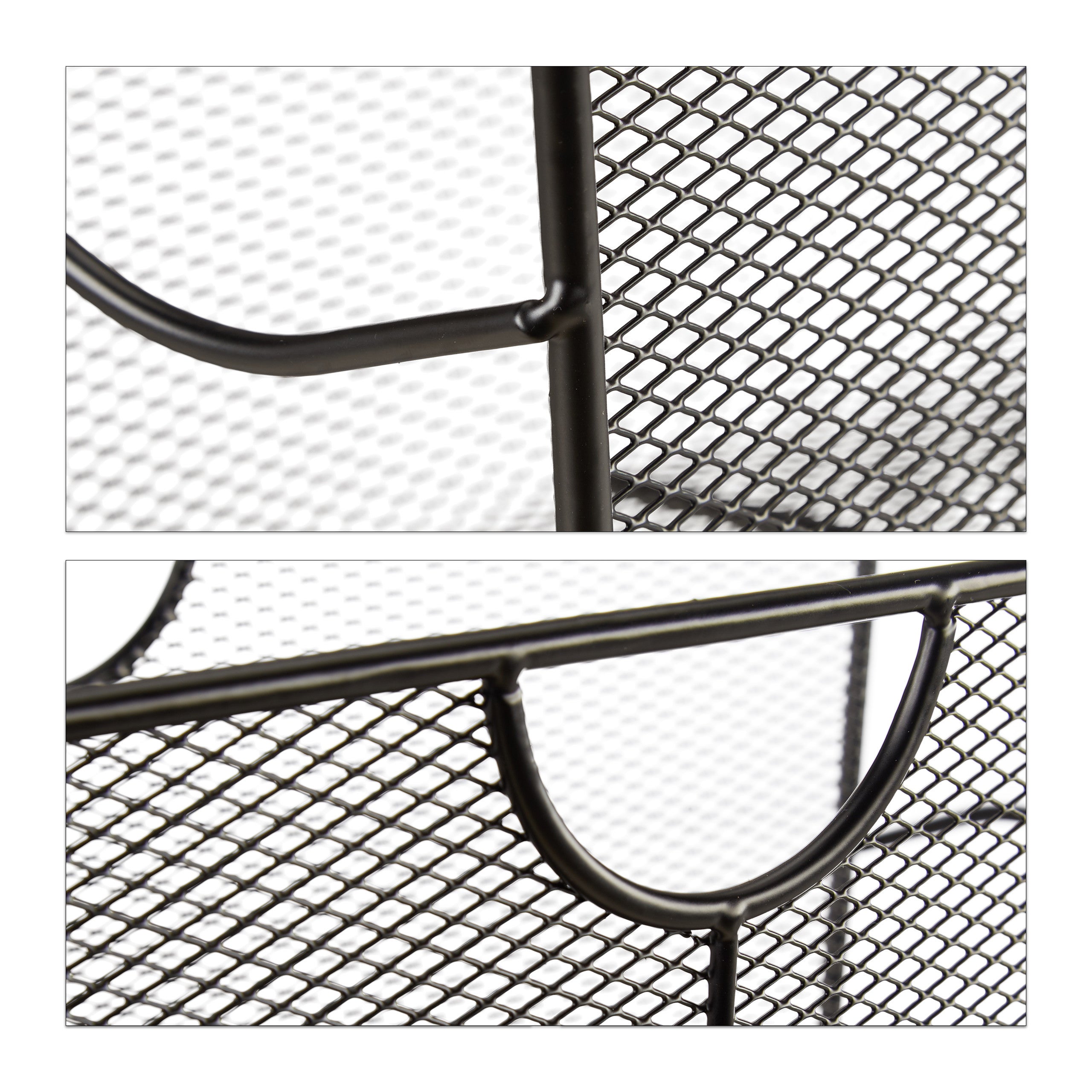 Porte-revues en maille métal porte-journaux trieur en maille tressée HxlxP: 27 x 39 x 17 cm , noir, Relaxdays - 4