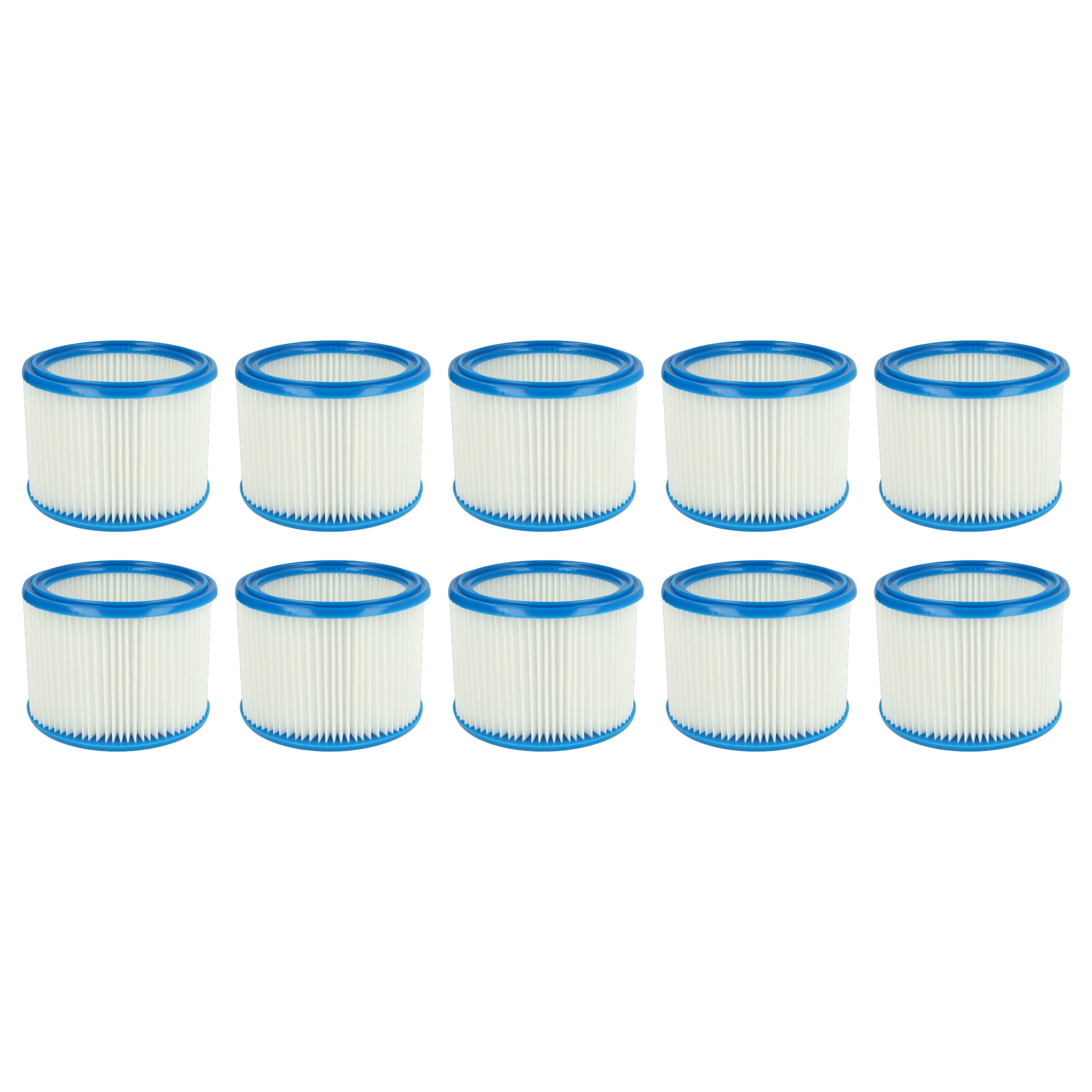 vhbw 10x filtre plissé compatible avec Nilfisk Alto Wap Attix 550-2M, 791-21, 751-2M, 751-21, 751-11, 751, 550-21, 791 aspirateur - blanc / bleu - 6