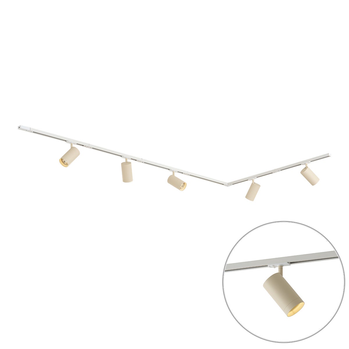 Qazqa moderno kit de iluminación de carril - iconic jeana luxe - blanco max. 10w, compatible con bombillas led, gu10 de 5