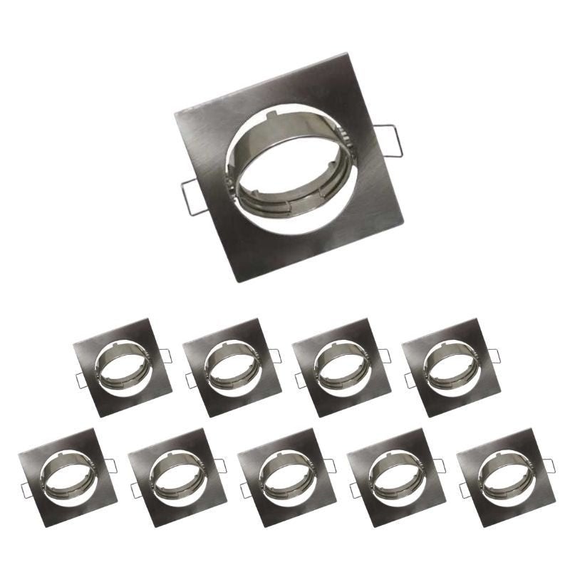 Support spot chrome encastrable orientable aimanté + douille GU10 inclus - garantie 3 ans